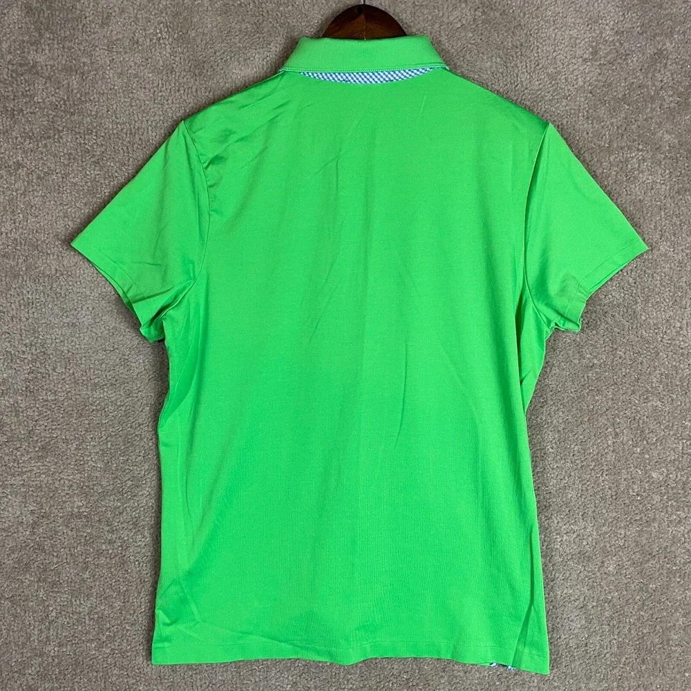 Polo Ralph Lauren Polo Golf Shirt Men's XL Green Tailored Fit Stretch Rugby Knit